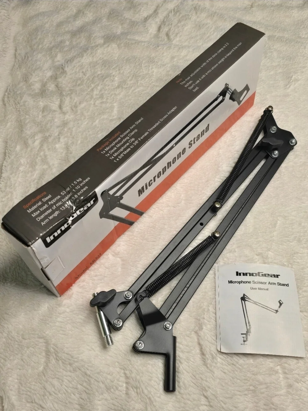 InnoGear Boom Arm Microphone Mic Stand for Blue Yeti HyperX QuadCast SoloCast